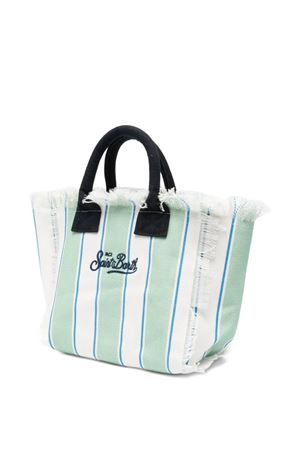 borsa in cotone verde e bianco SAINT BARTH KIDS | COL000100937L